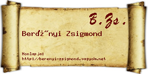 Berényi Zsigmond névjegykártya