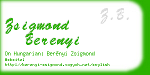 zsigmond berenyi business card